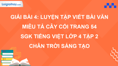 Bài 4: Luyện tập viết bài văn miêu tả cây cối trang 54 SGK Tiếng Việt 4 tập 2 Chân trời sáng tạo>