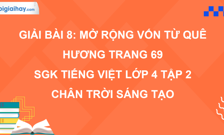 Bài 8: Mở rộng vốn từ Quê hương trang 69 SGK Tiếng Việt 4 tập 2 Chân trời sáng tạo>