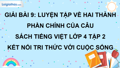 Bài 9: Luyện tập về hai thành phần chính của câu trang 42 SGK Tiếng Việt lớp 4 tập 2 Kết nối tri thức với cuộc sống>