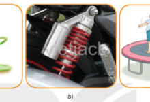 Các vật trong hình trên: a) kẹp quần áo; b) giảm xóc xe máy; c) bạt nhún