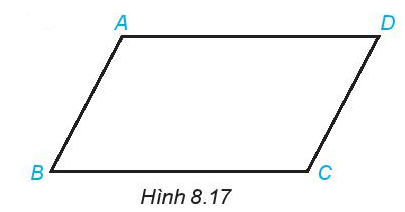 Cho hình bình hành ABCD như Hình 8.17. Em hãy xác định một điểm vừa nằm giữa