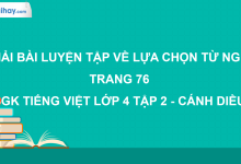 Luyện tập về lựa chọn từ ngữ trang 76 SGK Tiếng Việt 4 tập 2 Cánh diều>