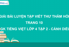 Luyện tập viết thư thăm hỏi trang 10 SGK Tiếng Việt 4 tập 2 Cánh diều>