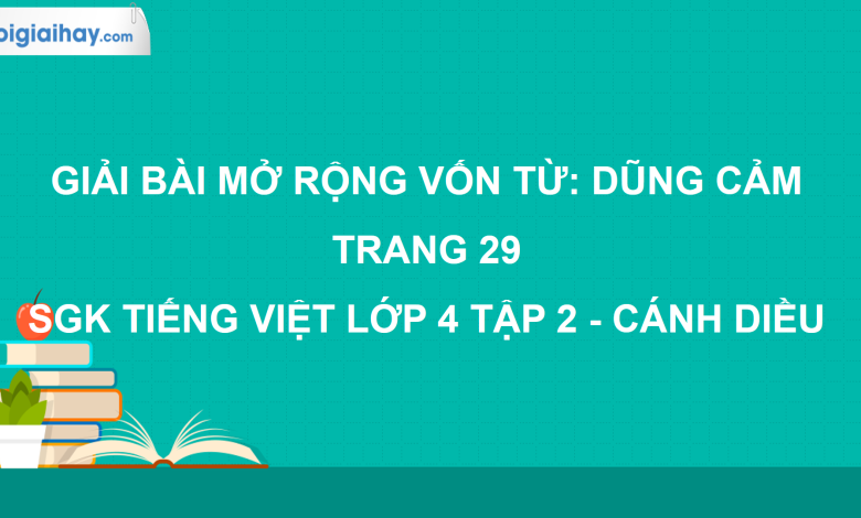 Mở rộng vốn từ: Dũng cảm trang 29 SGK Tiếng Việt 4 tập 2 Cánh diều>