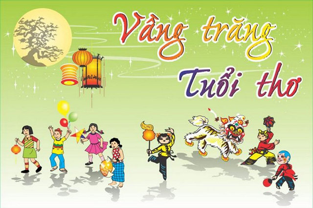 Phông trang trí Vầng trăng tuổi thơ