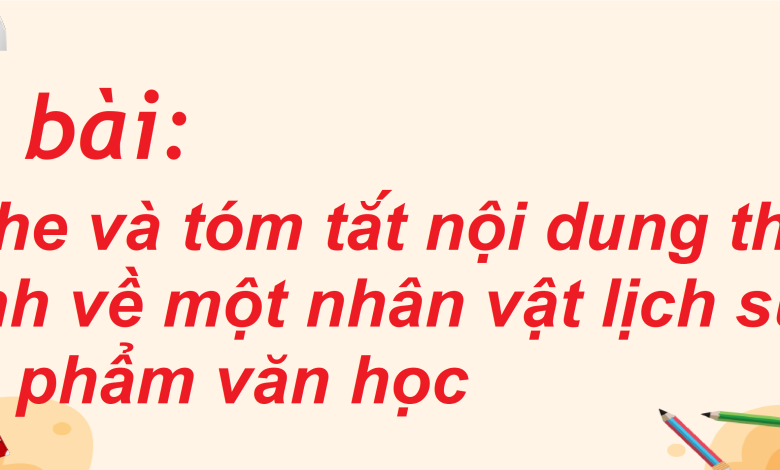 Soạn bài Nghe và tóm tắt nội dung thuyết trình về một nhân vật lịch sử hoặc tác phẩm văn học SGK Ngữ văn 8 tập 2 Cánh diều - chi tiết>