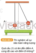 Thực ra quả cầu (1) không hoàn toàn lên đúng vị trí A. Tại sao