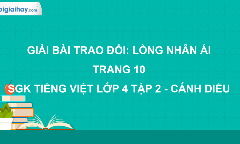 Trao đổi: Lòng nhân ái trang 10 SGK Tiếng Việt 4 tập 2 Cánh diều>
