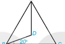 Trong hình vẽ sau, cho tam giác đều ABC và góc DBC bằng 20°