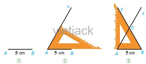 Vẽ hình theo các yêu cầu sau: Hình tam giác đều có cạnh bằng 5 cm