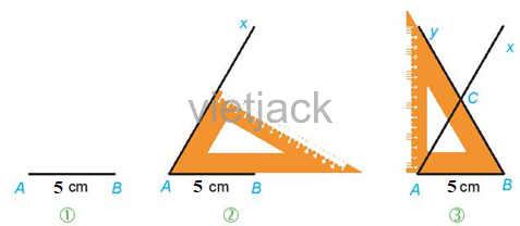 Vẽ hình theo các yêu cầu sau: Hình tam giác đều có cạnh bằng 5 cm 
