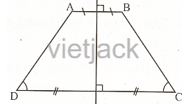 Hãy chỉ ra trục đối xứng của hình thang cân