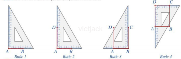 Vẽ hình chữ nhật bằng ê ke khi biết độ dài hai cạnh