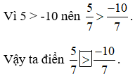 Tìm dấu thích hợp (>, <) thay cho dấu 