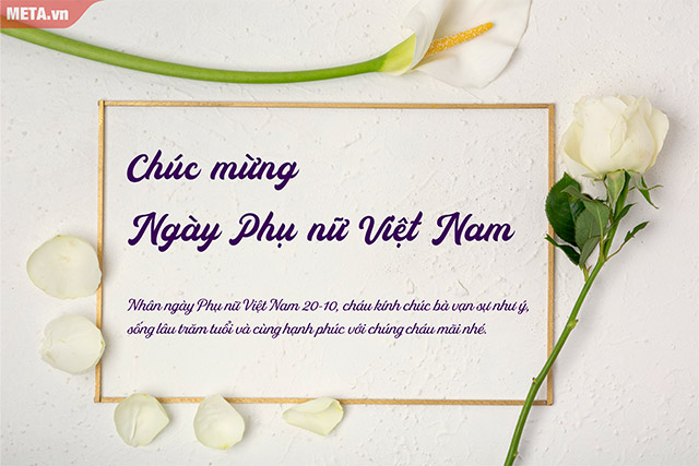 Thiệp chúc mừng 20/10 tặng bà