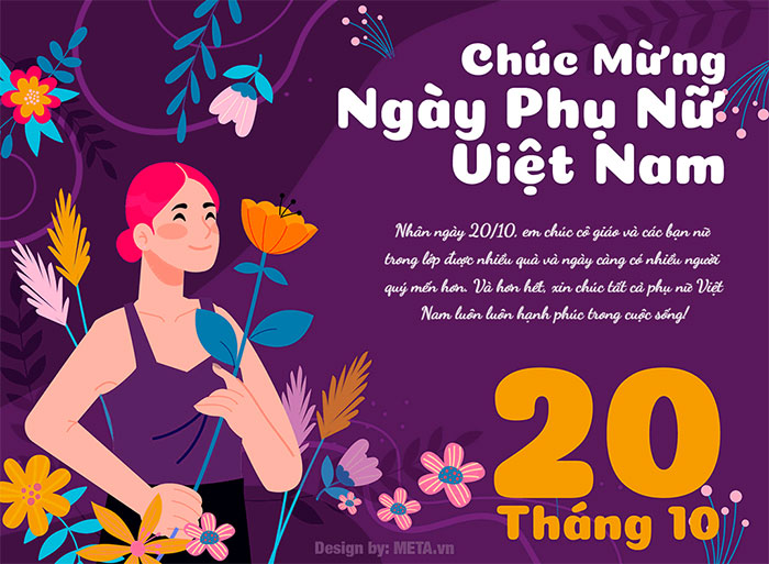 Thiệp chúc mừng ngày Phụ nữ Việt Nam