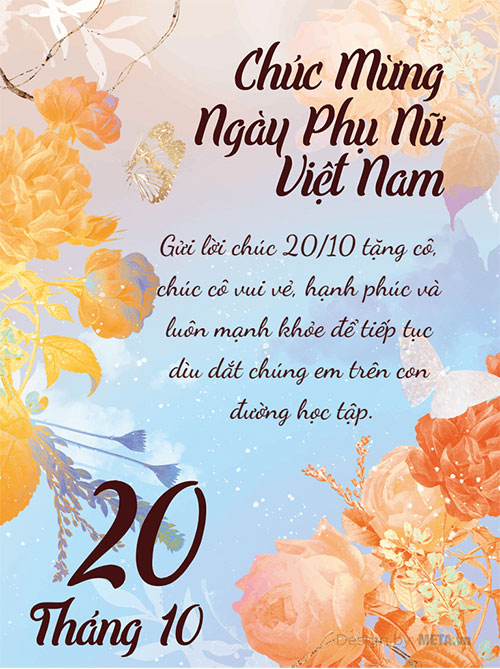 Thiệp chúc mừng ngày Phụ nữ Việt Nam 2023