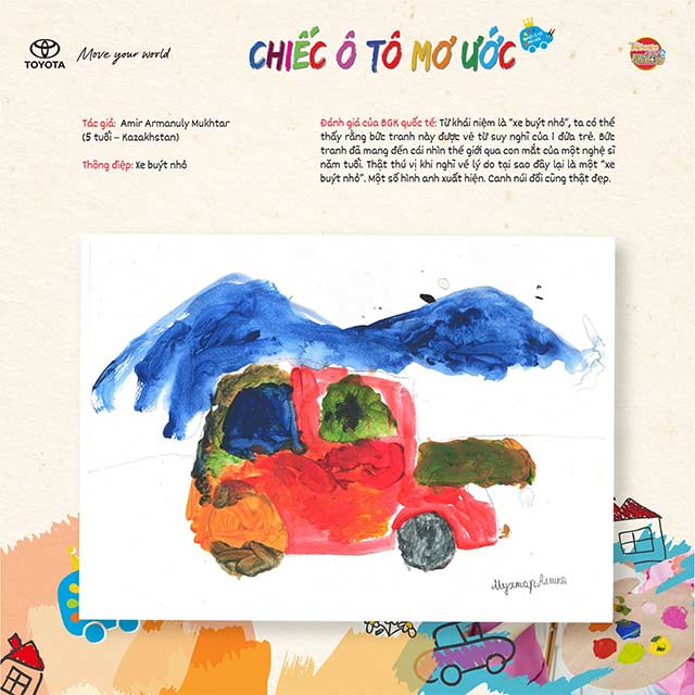 Tác phẩm đạt giải quốc tế tại cuộc thi vẽ tranh “Chiếc ô tô mơ ước” năm 2022