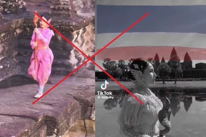 Hứa Quốc Anh gây phẫn nộ vì quay clip ở Angkor Wat nhưng ghép hình vua, cờ Thái Lan