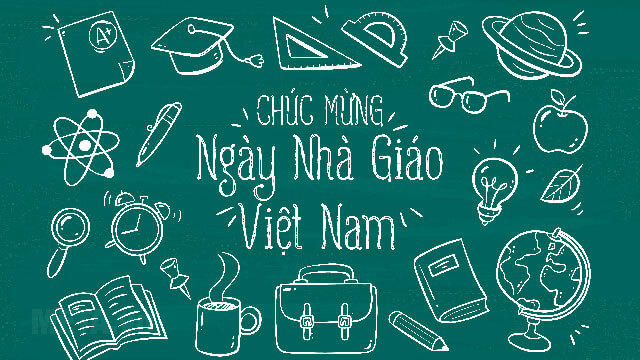 Background chúc mừng ngày Nhà giáo Việt Nam đơn giản