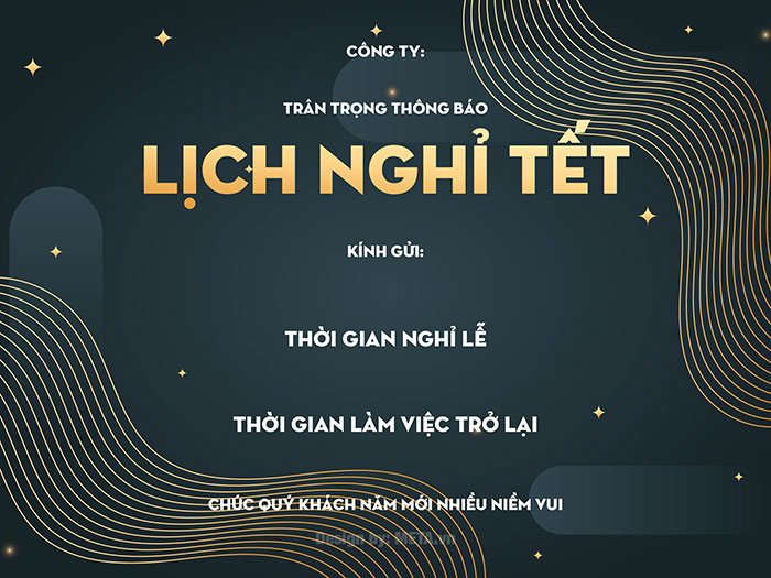 Thông báo nghỉ Tết Dương Lịch